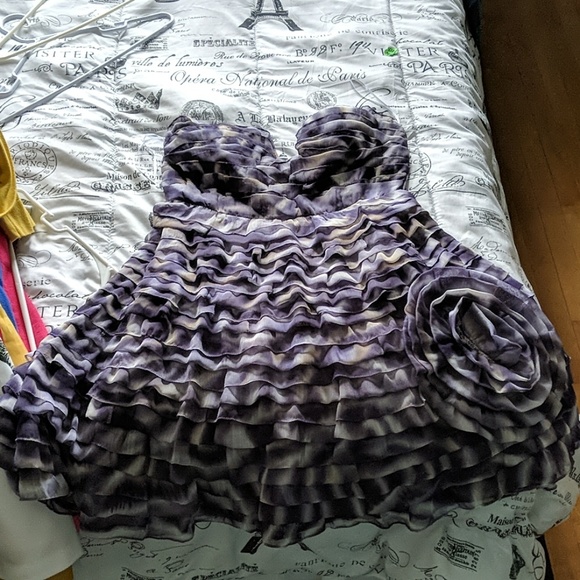 Purple Ruffle Dress - Picture 3 of 4